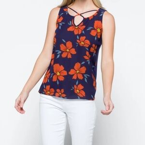 FORTUNE & IVY Kason split-neck blouse